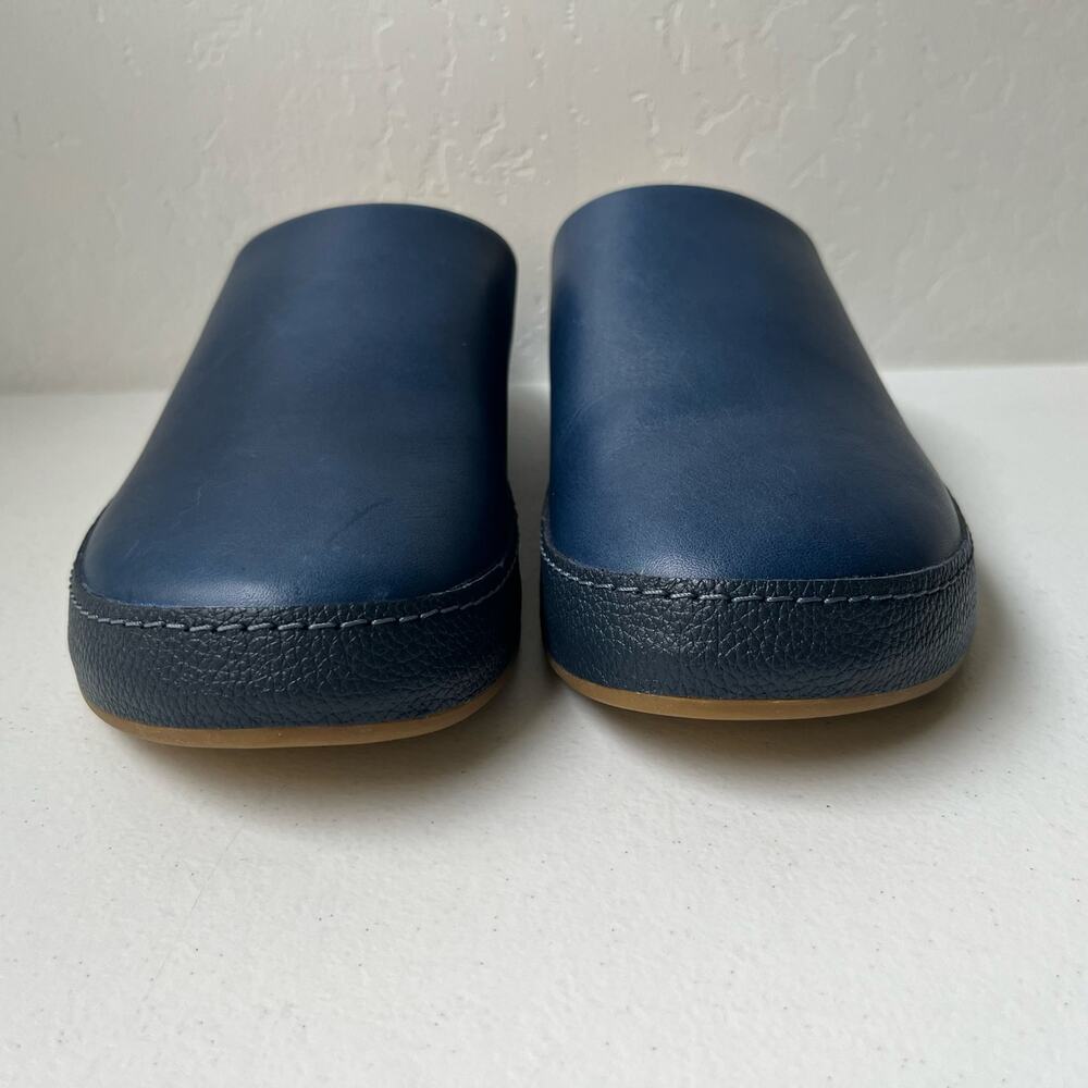 Olukai Hamani Leather Mules Men's Size 9 Blue Slip-On Comfort Minimalist NEW - Picture 5 of 13